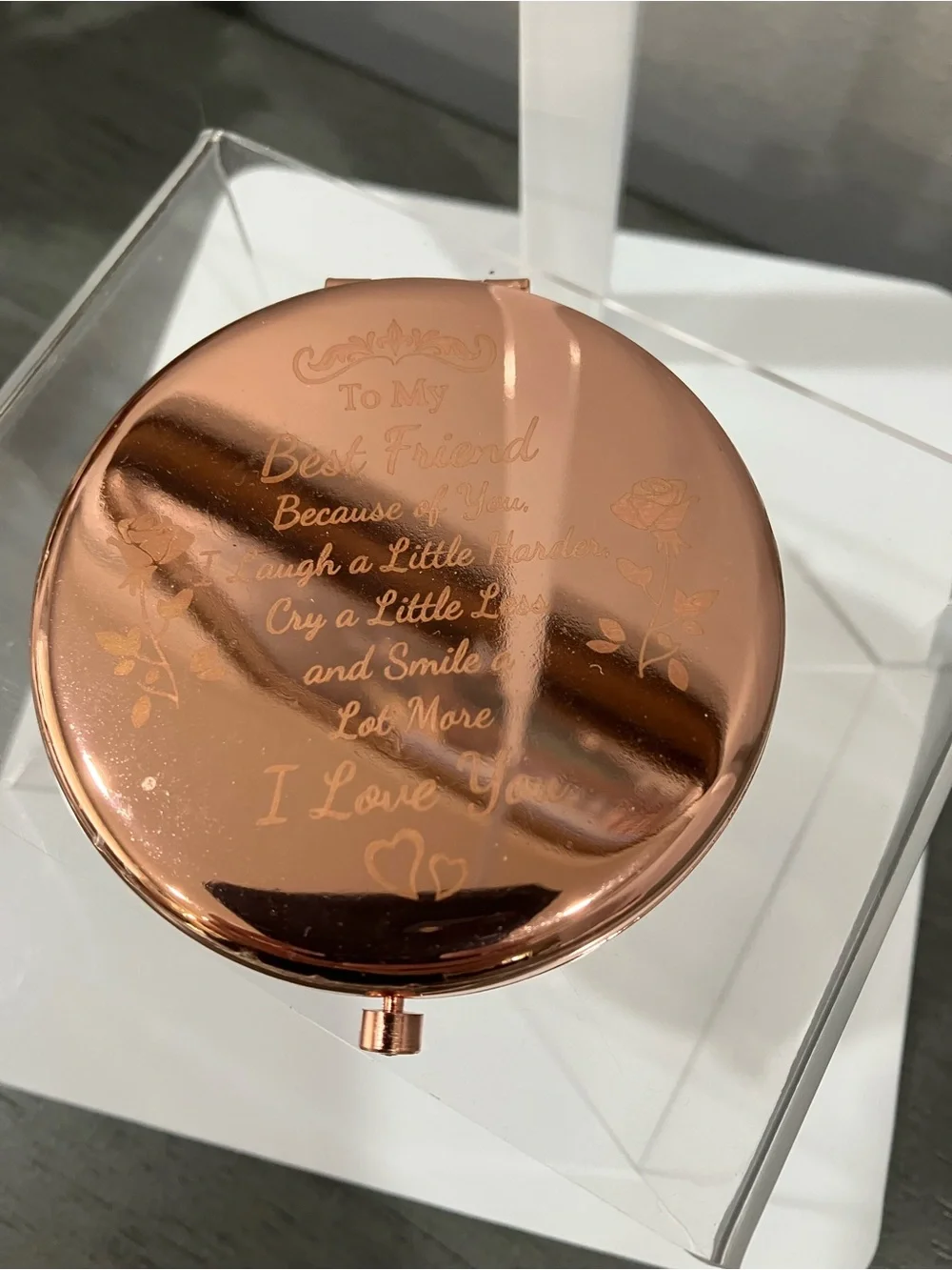 Rose Gold Compact Mirror for Women